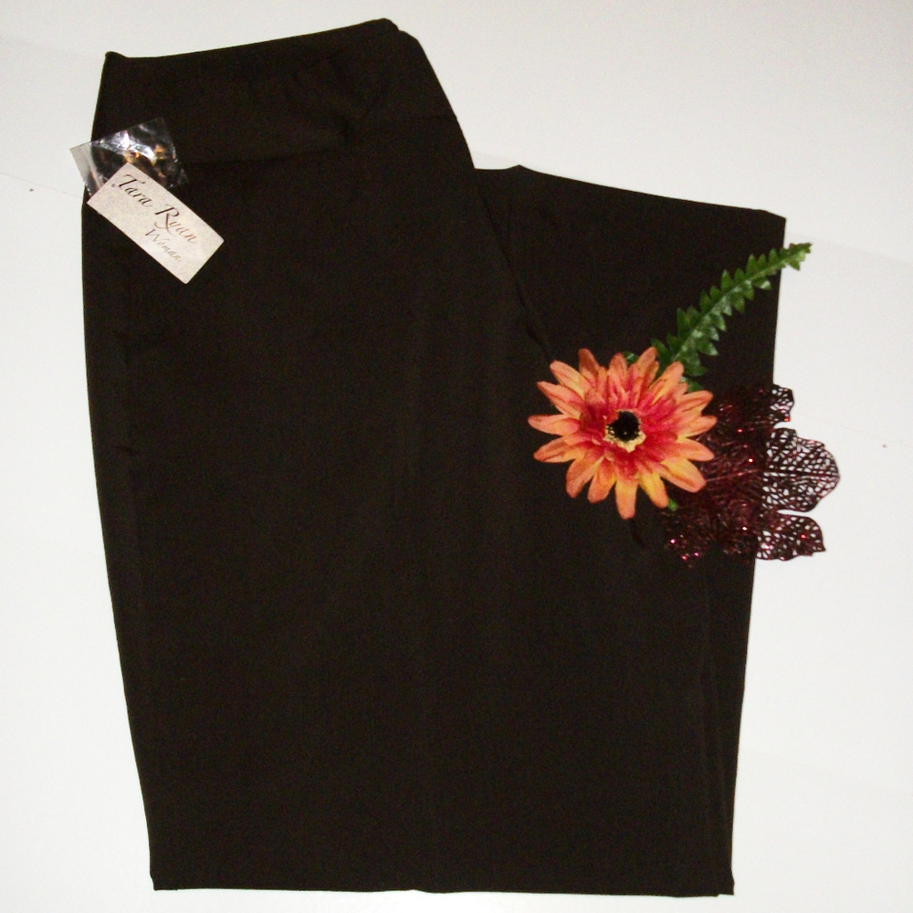 TARA RYAN 22W Brown Stretch Dress Pants NWT